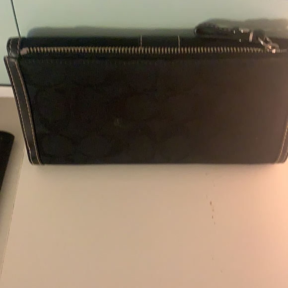 Black Signature Coach Checkbook Wallet - Picture 7 of 7